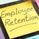 employee retention on a post it note